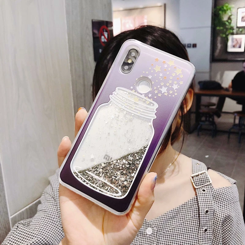 For Xiaomi redmi 5 plus Case Glitter Back Cover note Global Dynamic Liquid xiomi pro Quicksand |