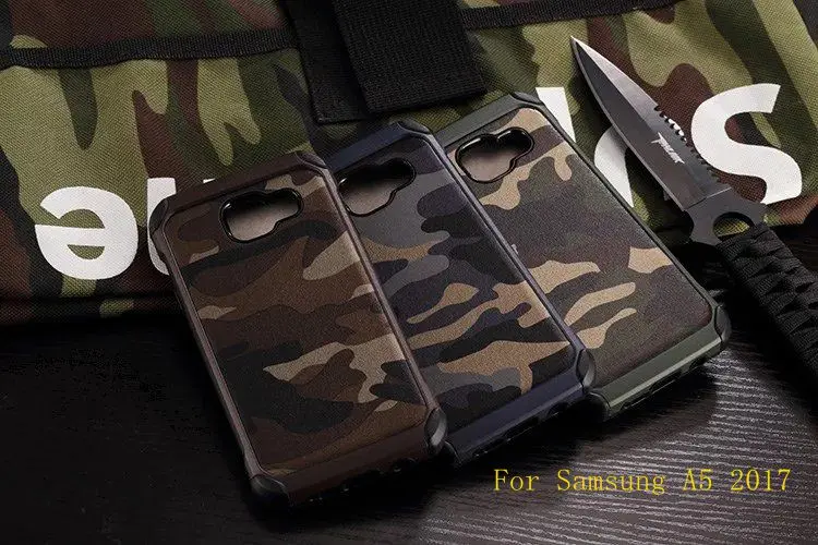 Для Samsung A5 2017 Армии Камо Камуфляж Шаблон PC + TPU Броня антидетонационные Защитный