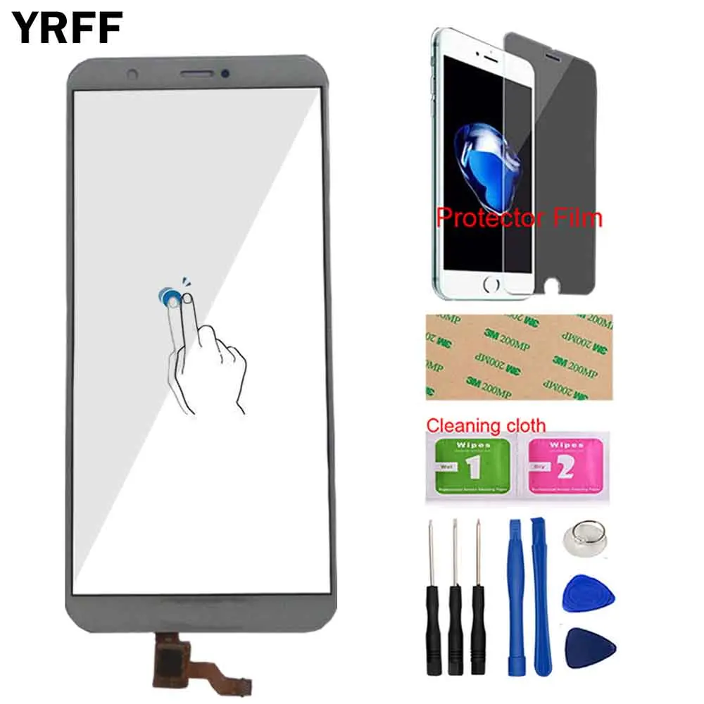 White With Tools Сенсорный экран для huawei P Smart FIG-LX1 FIG-L21 FIG-L22 Сенсорный экран планшета Панель спереди Стекло Сенсор инструменты из закаленного стекла - Цвет: White With Tools