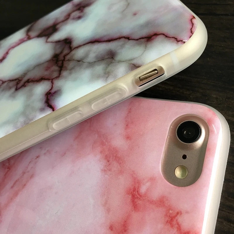 Kerzzil Мягкие TPU размеров чехол для iPhone 7 6S Plus 5 SE 5S Гранит Мрамор Треугольники