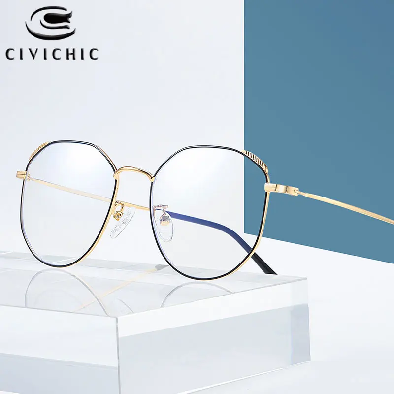 

Chic Anti Blue Light Glasses Women Computer Eyeglasses Men Alloy Optical Eyewear Frame Blu Ray Oculos De Grau Gaming Gafas COG06