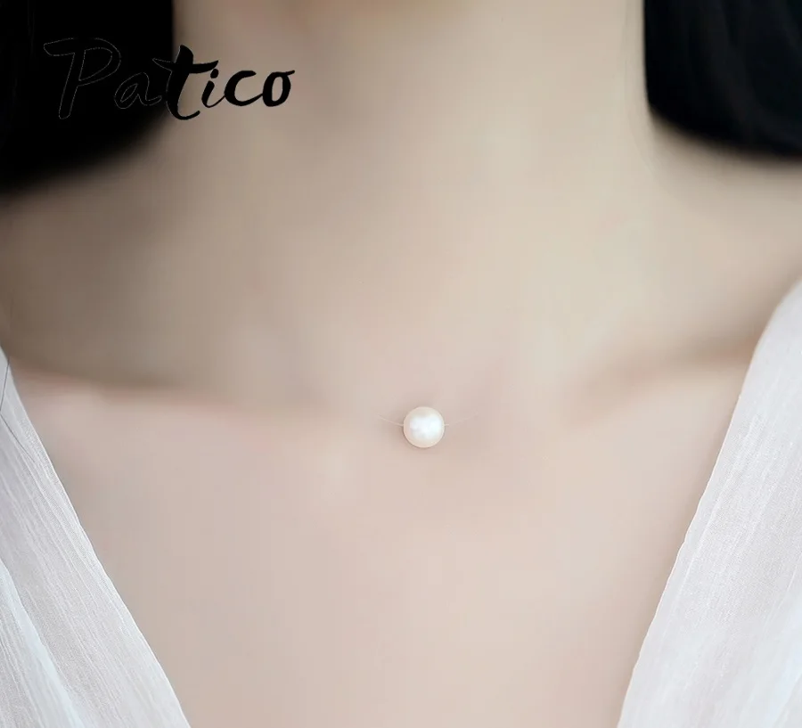 Женское короткое вечерние жерелье из серебра 925 пробы с жемчугом|fashion necklace|necklace