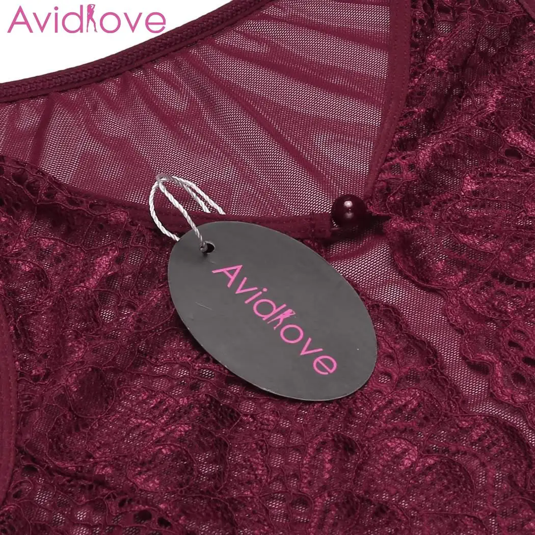 Avidlove Женское боди с чулками ночная рубашка Цельный комплект нижнего белья
