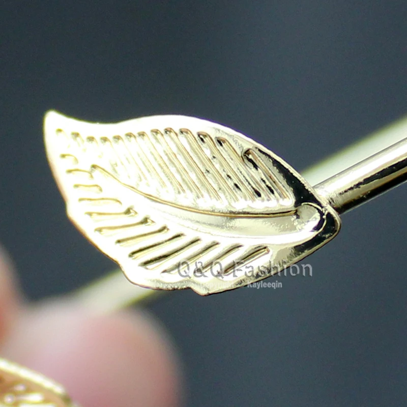 Женский браслет Grecian золотой Римский двойной с открытым листом ювелирный