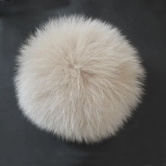 Реальная лисицы pom pom мяч меха для женщин зимы меховые шапки и детей аксессуары для женщин меховые шапочки шляпу образный - Цвет: beige