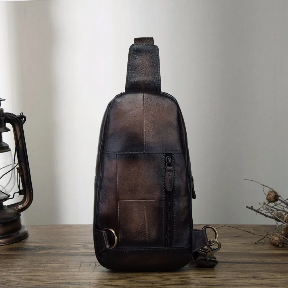 Мужская Повседневная модная нагрудная Сумка-слинг из качественной кожи
