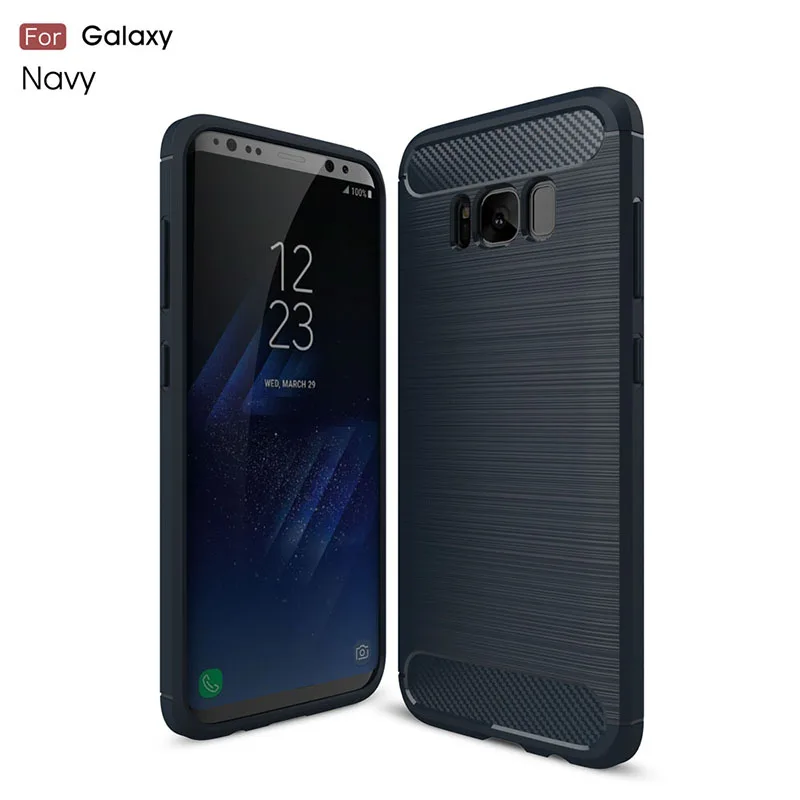Для Samsung S8 плюс Матовый ТПУ силиконовый чехол для Galaxy G950 S8Plus G955 Крышка углеродного