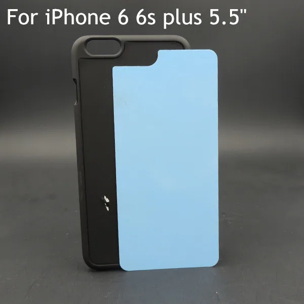 for IP6 Plus black 10 шт./лот 2D сублимационный пустой прорезиненный Жесткий Футляр задняя крышка для iPhone 6 6s Plus 4," 5,5" задняя алюминиевая вставка крышка - Цвет: for IP6 Plus black