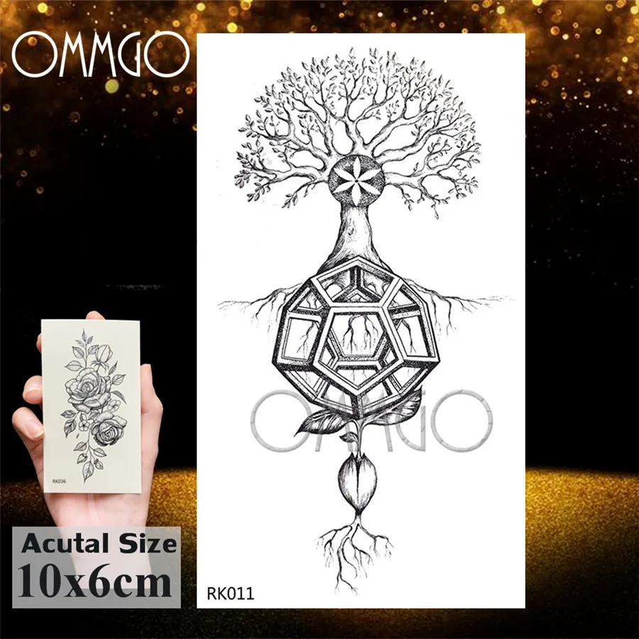 OMMGO, настоящая, 3D, Волчья мордочка, дизайн, временная татуировка, наклейка, ожесточенные, поддельные татуировки, маленькое боди-арт, на запястье, на заказ, Тато, мужская мода - Цвет: ORK011