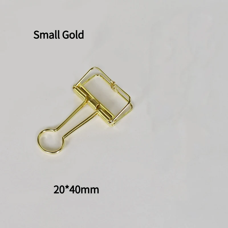 Small Gold 4 шт., милые цветные металлические скрепки Kawaii, скрепки для фото, сообщения, билета, офиса, школы, корейские канцелярские принадлежности - Цвет: Small Gold