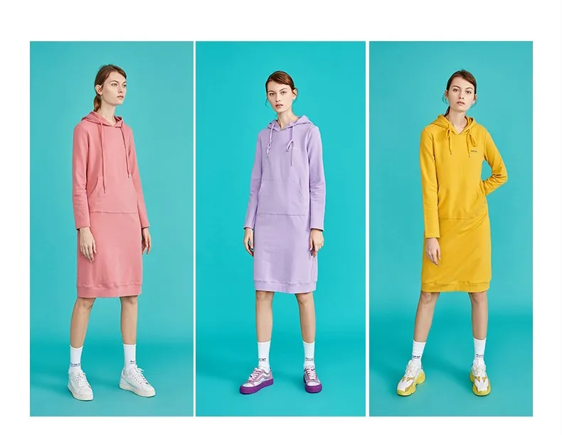 Toyouth New Autumn Long Sweater Dresses for Women Long Sleeve Pokects Maxi Ladies Dress Cotton H-Line Solid Vestidos Mujer