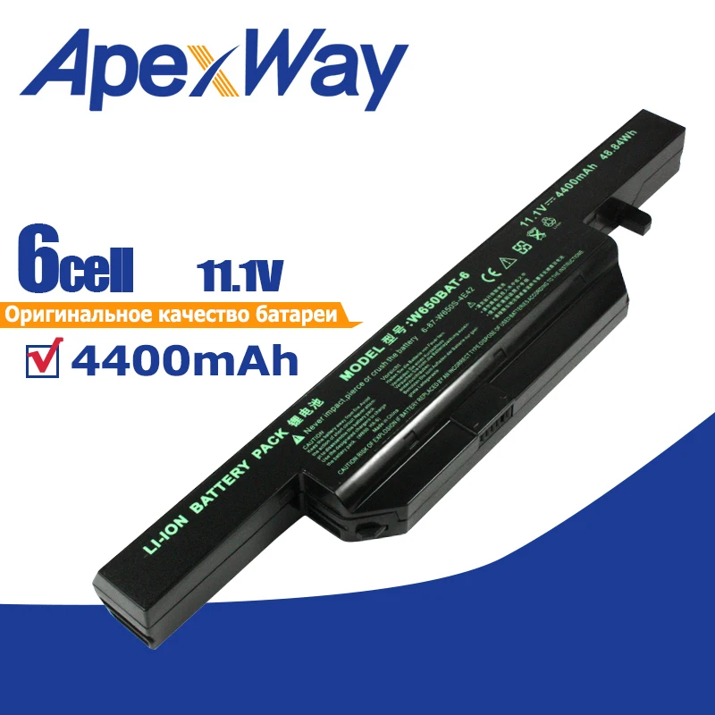 

6 Cells 4400mAh Laptop Battery for Clevo W650BAT-6 6-87-W650-4E42 K590C-I3 K610C-I5 K570N-I3 K710C-I7 G150S K650D K750D K4 K5 P4