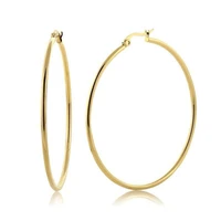 1 pair 70mm2mm trendy stainless steel gold big hoop earrings for women surgical loop earrings hip hop jewelry accessories