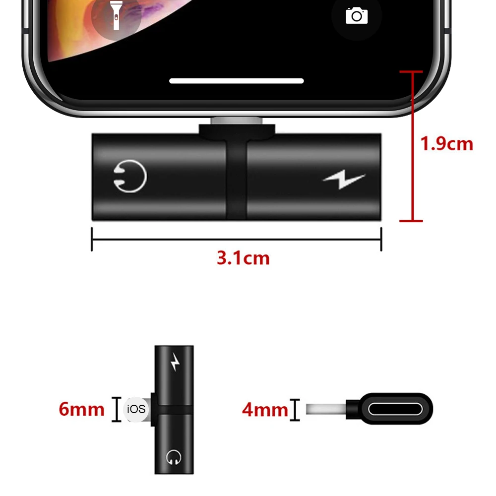 Ahowie 2 в 1 зарядный аудио адаптер для Iphone X XR XS MAS разъем сплиттер зарядное