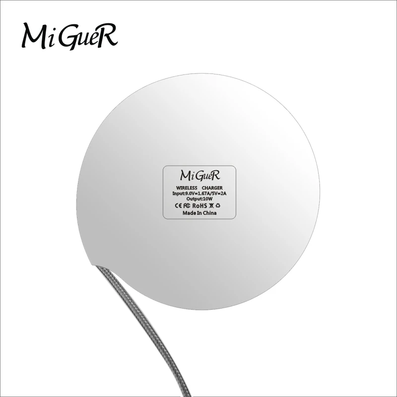 MiGueR C7 Беспроводной Зарядное устройство для смартфонов IPhone X 8 P 10 W зарядки samsung Galaxy