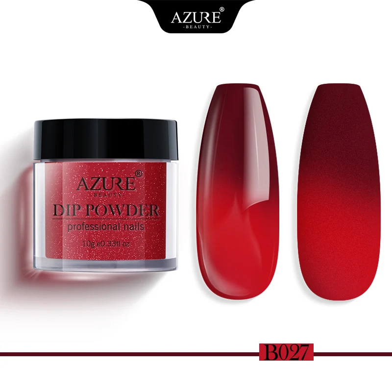 Azure beauty термальный матовый эффект погружения порошок градиент ногтей Dip блеск натуральный сухой для украшения ногтей 6 различных цветов - Цвет: B027