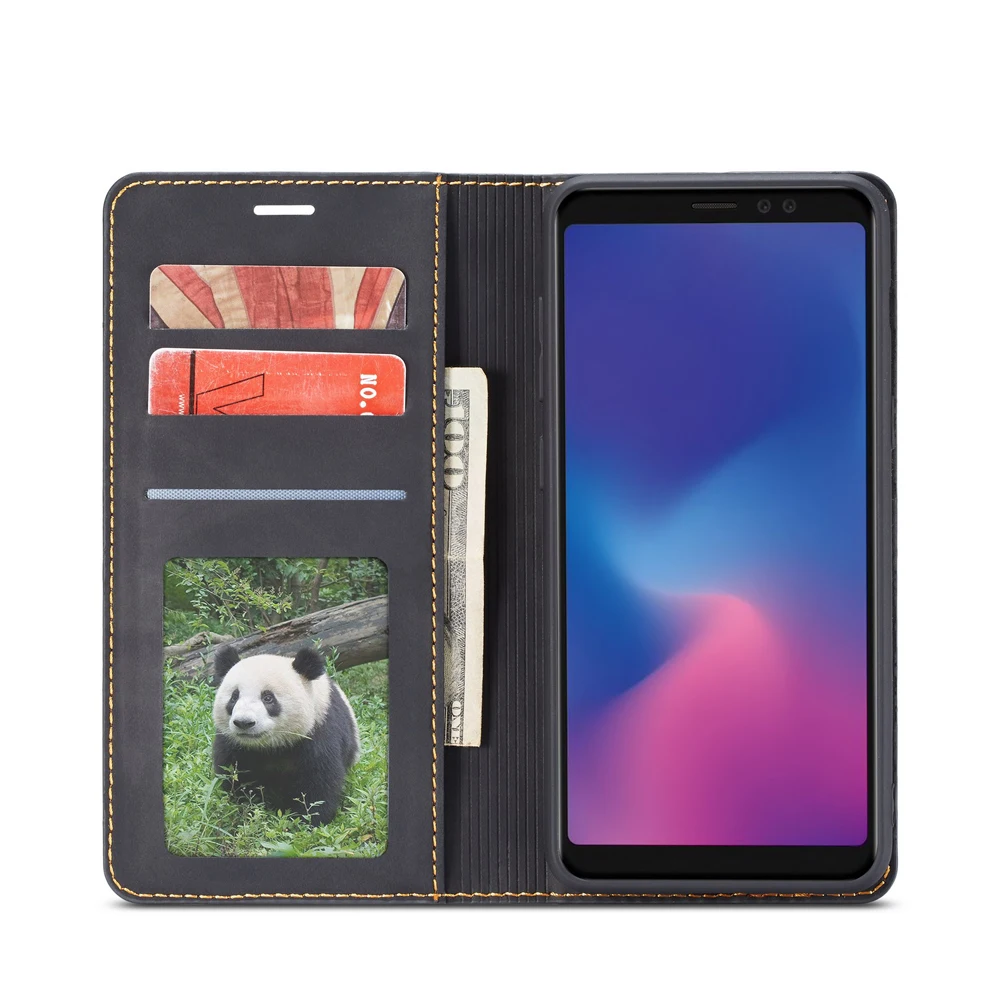 Чехлы для Samsung Galaxy A8 2018 A530F визитница кожаный магнитный кошелек флип-чехол чехол