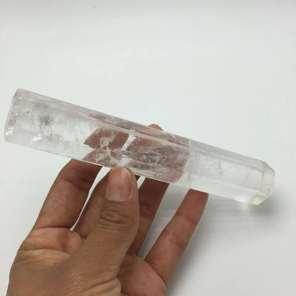 

6 facets Natural clear quartz crystal gemstone wand meditation healing chakra rock quartz crystal gemstone column wand wholesale
