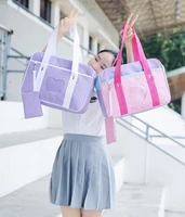 lovely girls travel large capacity canvas baggage luggage organizer shoulder handbags totes for teenager girl schoolbags