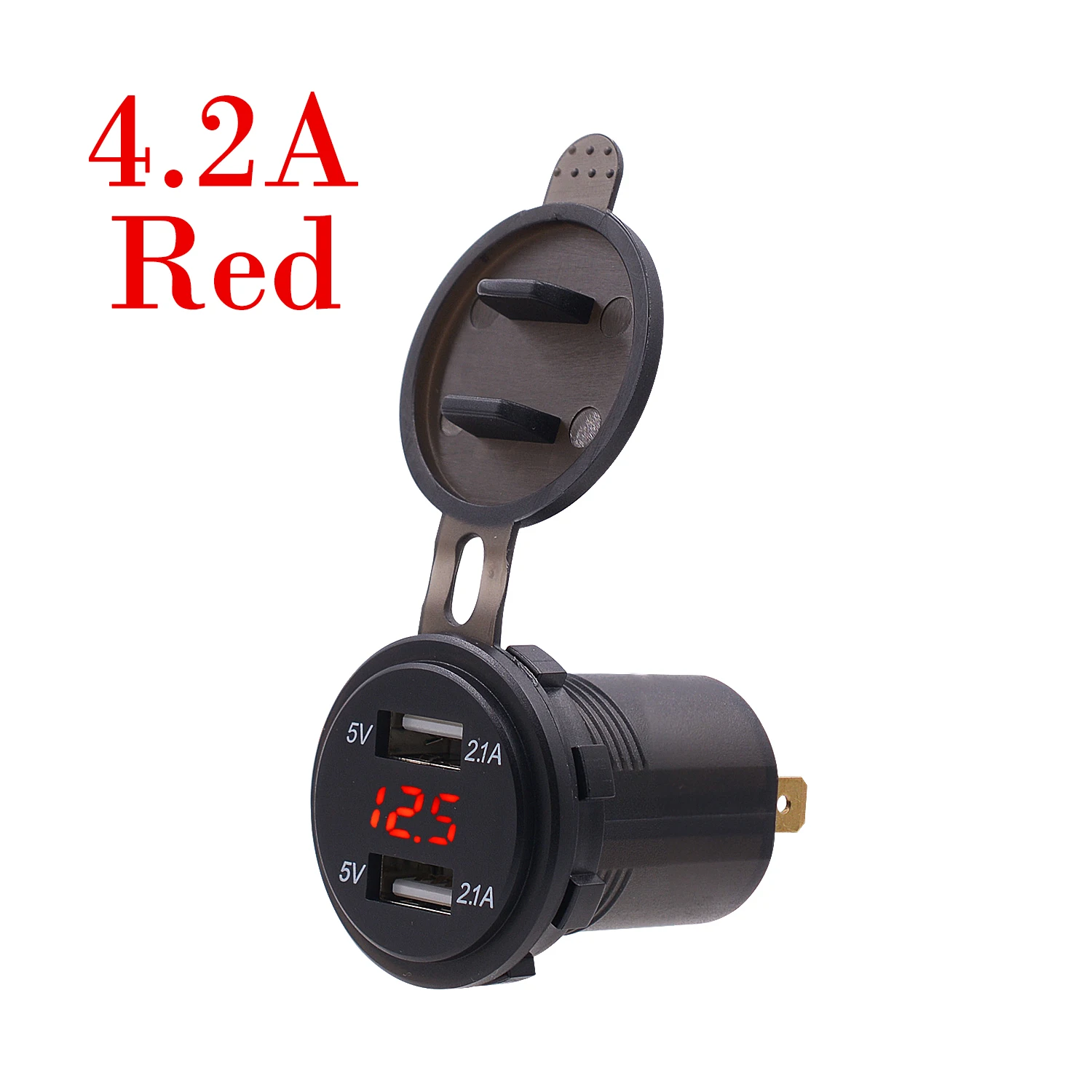 4.2A Red Новое поступление USB Автомобильное зарядное устройство 5V 4.2A/3.1A сигаретный светильник er разветвитель гнезда 12 V-24 V 2 порта с led светильник адаптер питания - Название цвета: 4.2A Red