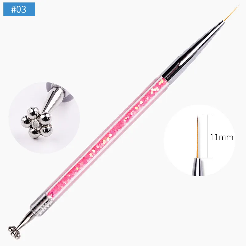 Двойная головка для дизайна ногтей 3 шт. цветочный магнитный наконечник в виде