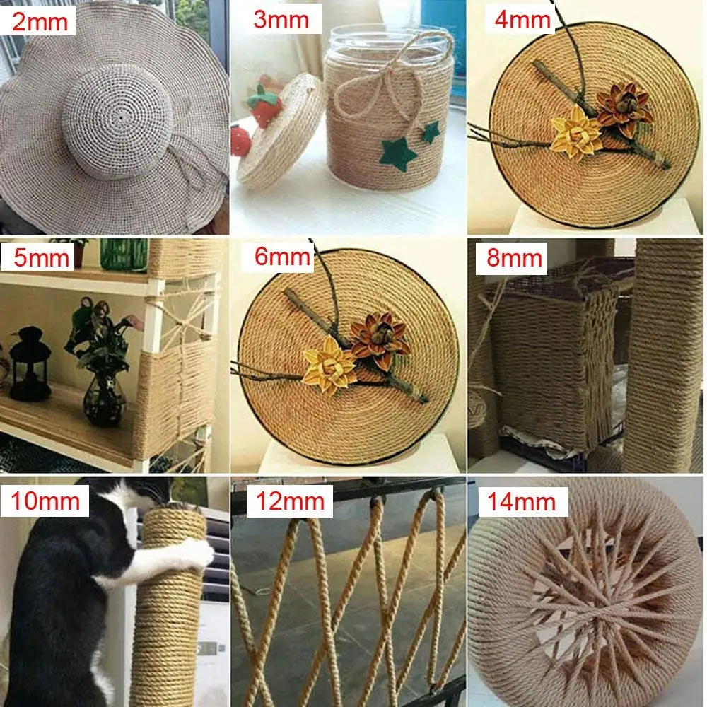 Натуральный джутовый шпагат Hessian пеньковая веревка шнур для рукоделия (диаметр