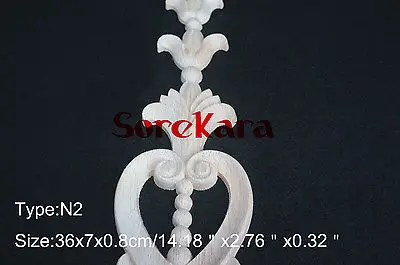 N2 -36x7x0 8 см деревянная длинная Onlay аппликация Неокрашенная рамка дверь деколь