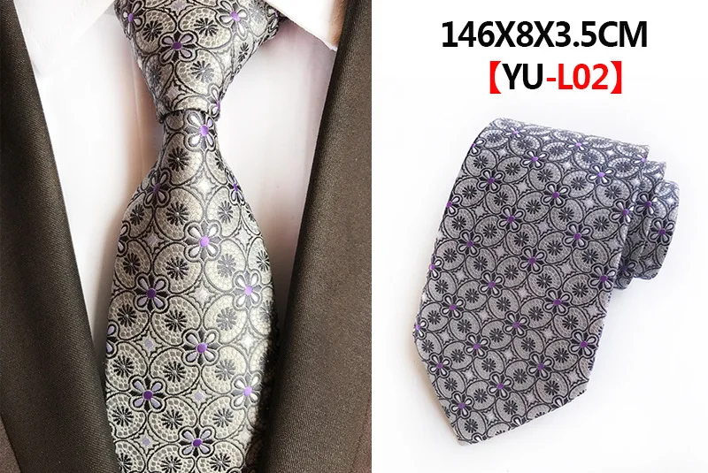 Модный галстук с цветочным узором пейсли, красный, фиолетовый, 8 см, Шелковый формальный галстук для мужчин, деловые, свадебные, вечерние, жаккардовые галстуки для шеи, аксессуары - Цвет: W02
