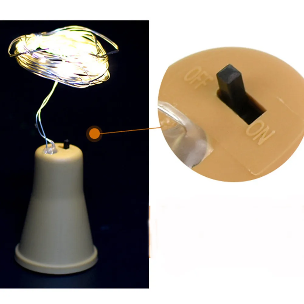2 м 20LED Солнечная пробка от бутылки вина Пробка медный провод струнные огни сказочные лампы для свадьбы/занавеса/украшения сада# H