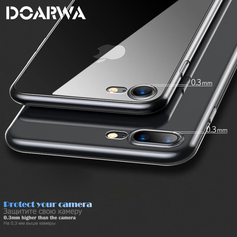 Ультра тонкий прозрачный чехол для iPhone X 10 Xs Max Xr 5 5S Чехлы мягкие из кожи TPU 6/6 S 7 8