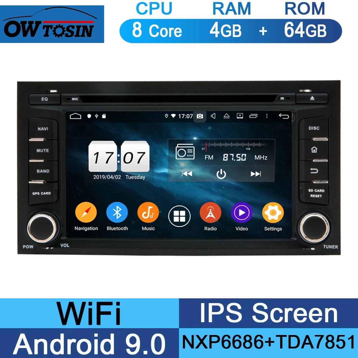 64G " ips 8 ядерный 4 Гб+ 64 ГБ Android 9,0 автомобильный dvd-плеер для Seat Leon 2013 gps Радио DSP Parrot BT CarPlay - Цвет: 64G
