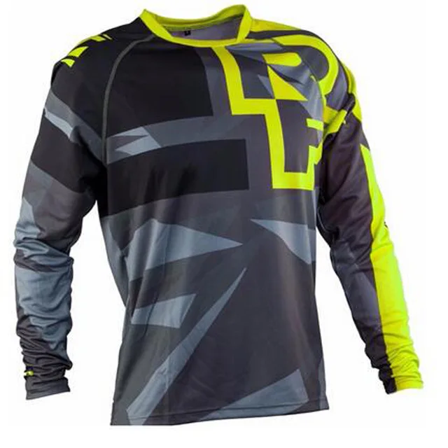 

New Downhill Long Sleeve Jersey Mountain Bike Motorcycle MTB DH rf Cycling Jersey Motocross Shirt Ciclismo Clothes Black Yellow