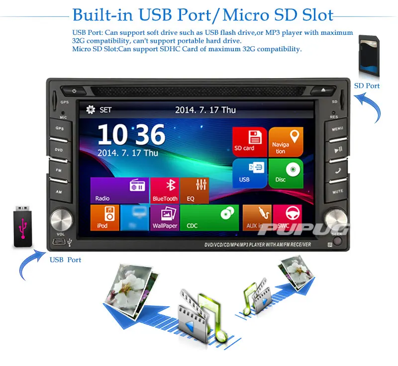 Бесплатная камера + двойной 2 din в тире автомобиля Радио Стерео gps навигация Bluetooth