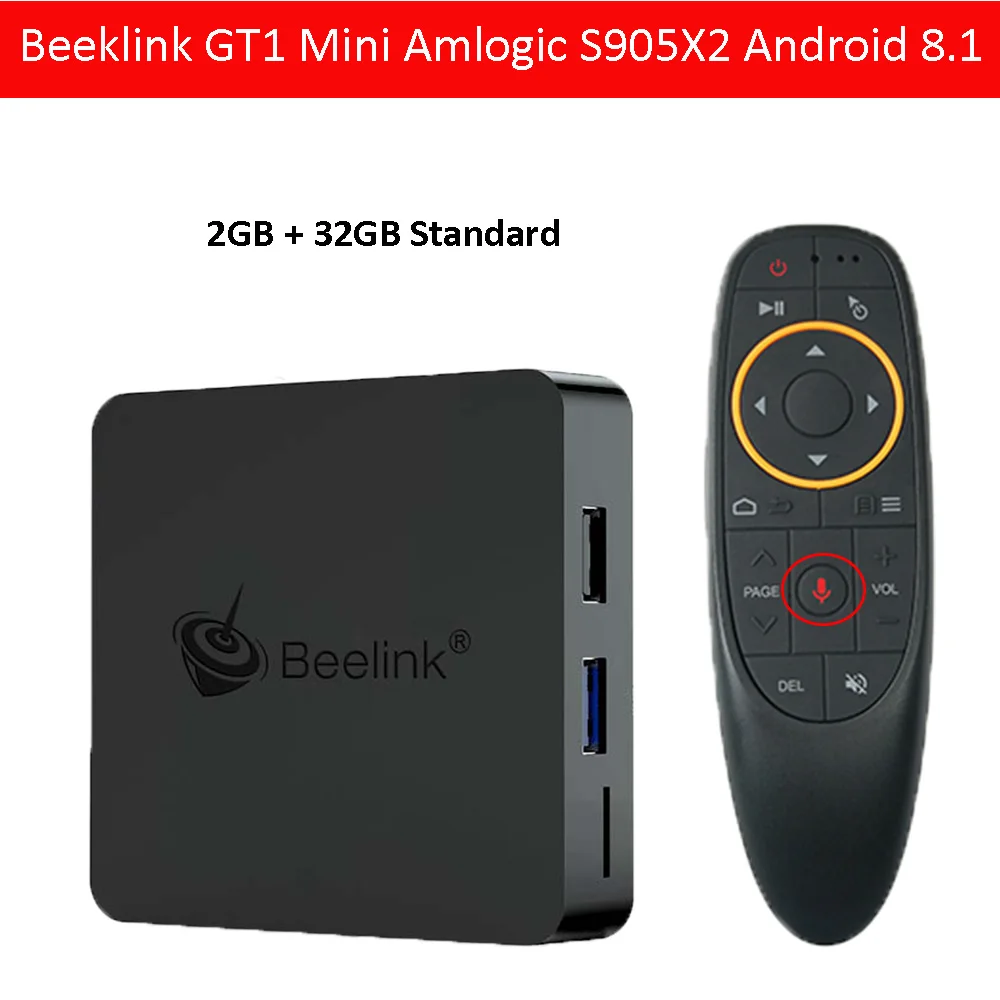 2G 32G TV Box Мини ТВ-бокс Beelink GT1 Amlogic S905X2 Android 8,1 tv Box 4G DDR4 32G BT 4,0 Dual Wifi HDMI 2,0 телеприставка с голосовым управлением - Цвет: 2G 32G TV Box