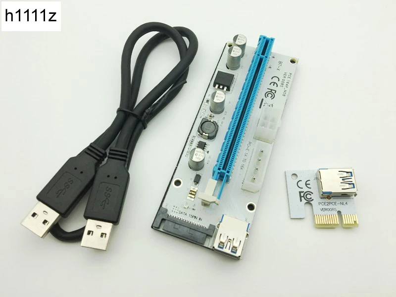 VER008S 3-в-1 Molex 4-контактный SATA 6PIN PCIE PCI-E PCI Express Riser Card 1x к 16x USB 3 0 кабель для майнинга