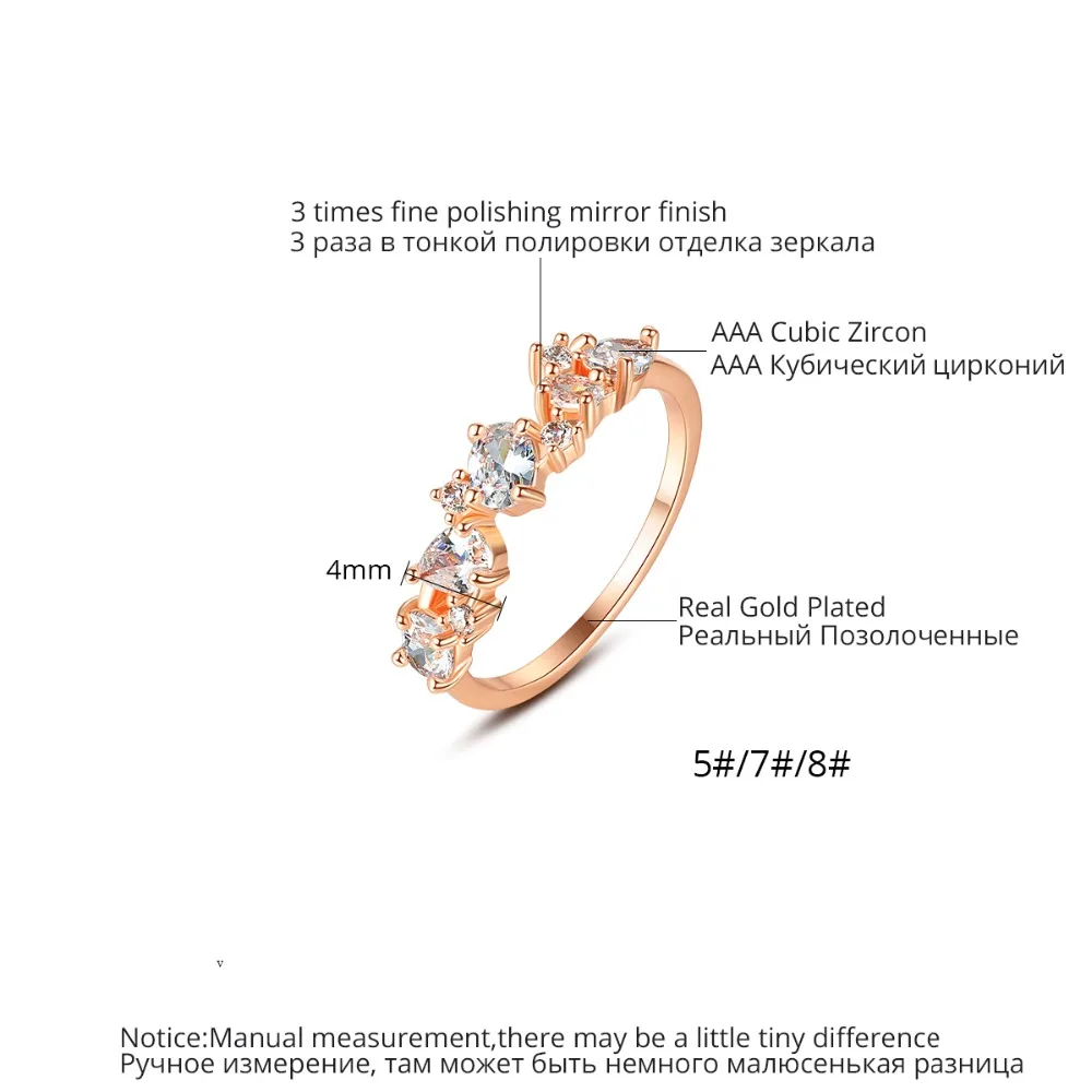 Изысканное кольцо LUOTEEMI для женщин обручальное свадебной вечеринки высшего