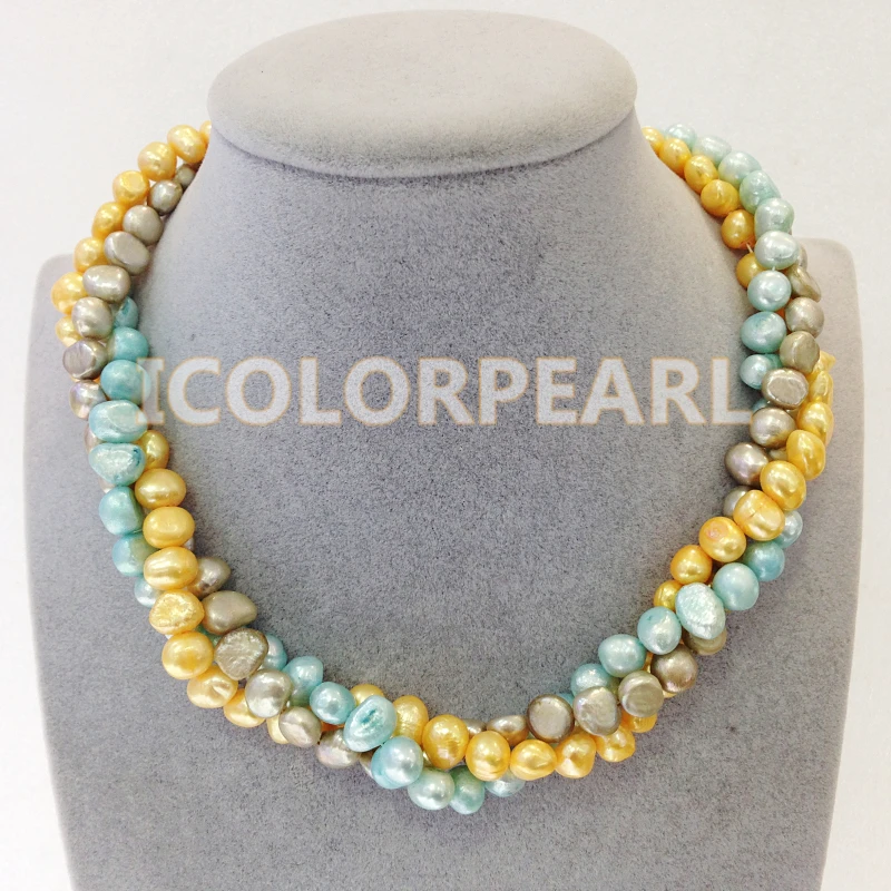 Ожерелье WEICOLOR Круглый разных цветов из натурального пресноводного перца 7-8 мм |