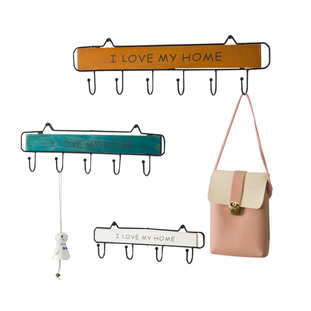 1 шт. деревянная железная вешалка для пальто настенная подвесная стойка ванной