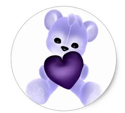

1.5inch KRW Purple Teddy Classic Round Sticker