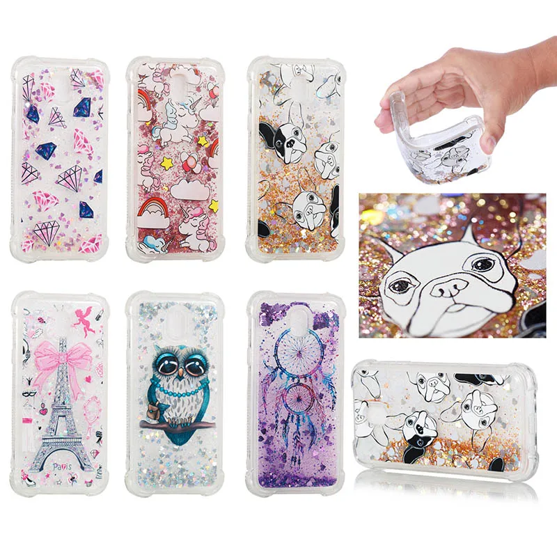 Luxury Glitter Liquid TPU Case for Samsung Galaxy J3 J5 J7 2017 J2 Pro 2018 Bling Soft Back Cover J330 J530 J730 |