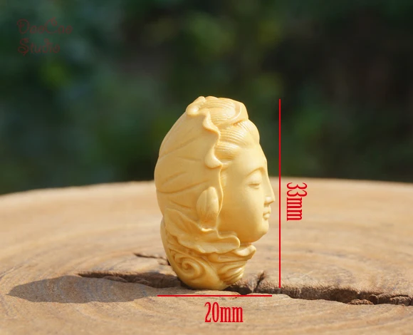 Natural Boxwood Carved Guanyin Bodhisattva Lotus Pendant Tiny Charms Mala Japa Beads Bracelet Jewellry Findings DIY Accessories | Украшения