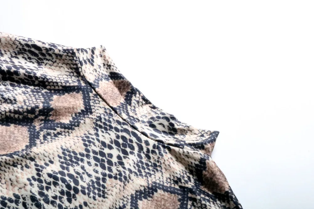 2019 Leopard Snakeskin One Piece Women Sexy Long Sleeve Slim Bodysuit Skirt Match Spring Summer New Trend Tashion Tops Shirt |