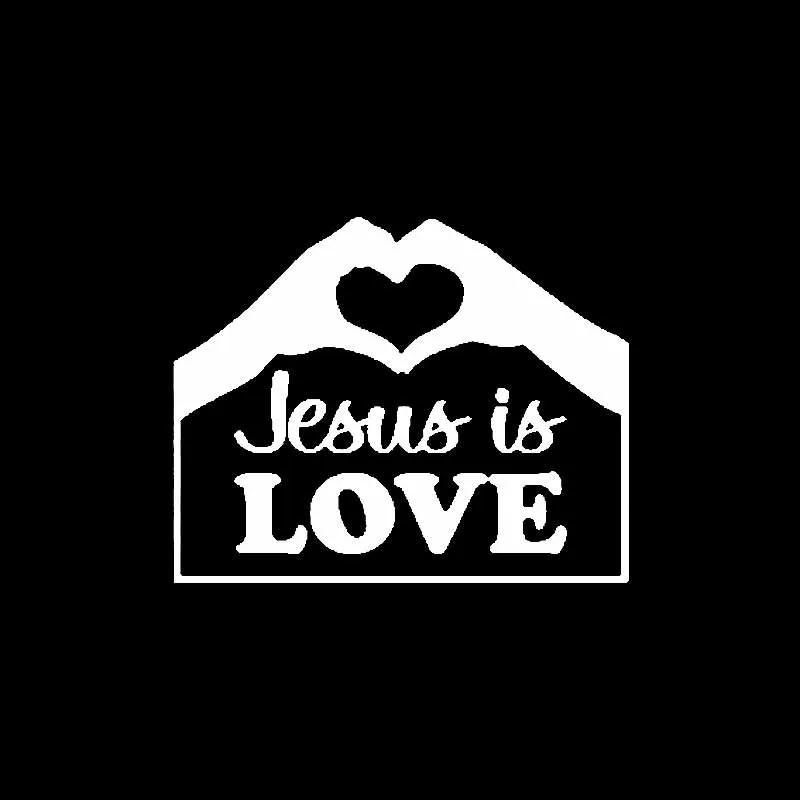 YJZT 14.3CM*11.7CM Jesus is LOVE Vinyl Decal Car Sticker Faith Christian Bible Black/Silver C3-1298 | Автомобили и мотоциклы