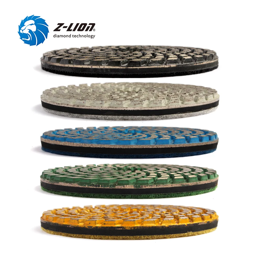 Z-LION " шлифовальный диск для Бетонного Пола, Спеченный металлический скреп, Полировочная площадка 100 мм, сухая влажная полировка для бетона, абразивный диск