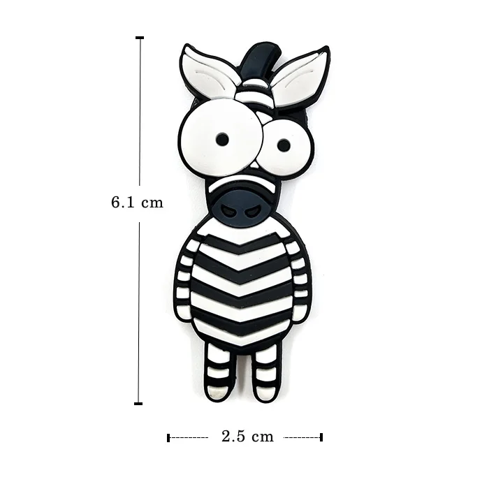 Zebra Милый мультяшный Китайский Зодиак животное силиконовый магнит на холодильник Сувенир Холодильник Магнитный детский домашний Декор украшение игрушка - Цвет: Zebra