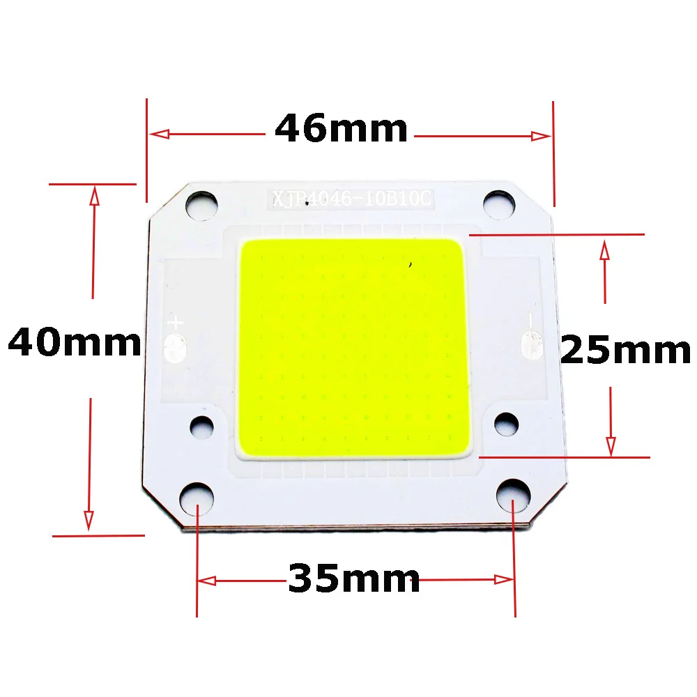 Jiaderui 2 шт. 50 Вт LED COB Chip Beads холодный белый Светодиодный чип SMD для уличного