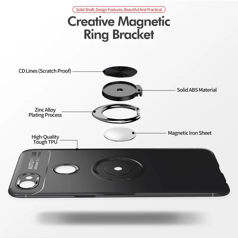 WHaY кольцом держателем для OPPO F7 Coque Мягкий силиконовый чехол С Откидывающейся