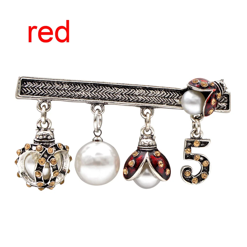 red CINDY XIANG стразы, божья коровка, броши для женщин, висящий стиль, модная Винтажная брошь для пальто, булавка, Детские аксессуары, подарок от насекомых - Окраска металла: red