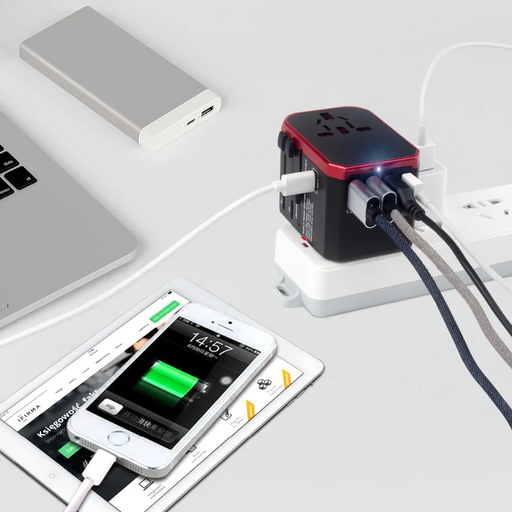 Hyleton дорожный адаптер Универсальный переменного тока 4 USB зарядное устройство