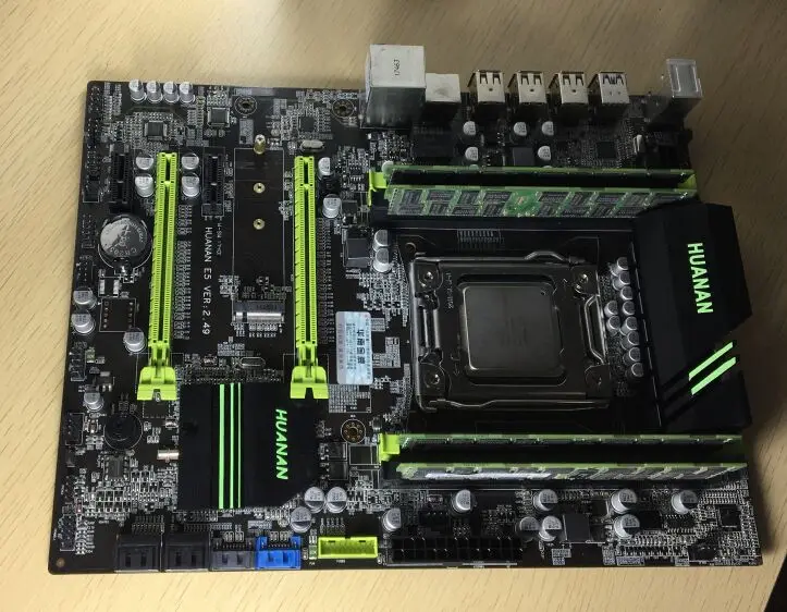 Huanan Zhi V2.49 X79 материнская плата LGA2011 блок питания ATX комбо E5 2680 C2 SR0KH 4x4G 16 Гб 1333 МГц USB3.0 SATA3 PCI-E NVME M.2 SSD